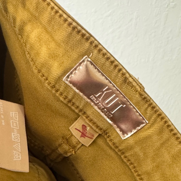 KUT From the Kloth Catherine Boyfriend Camel Brown Tan Stretch Jeans Size 4 - Picture 2 of 5